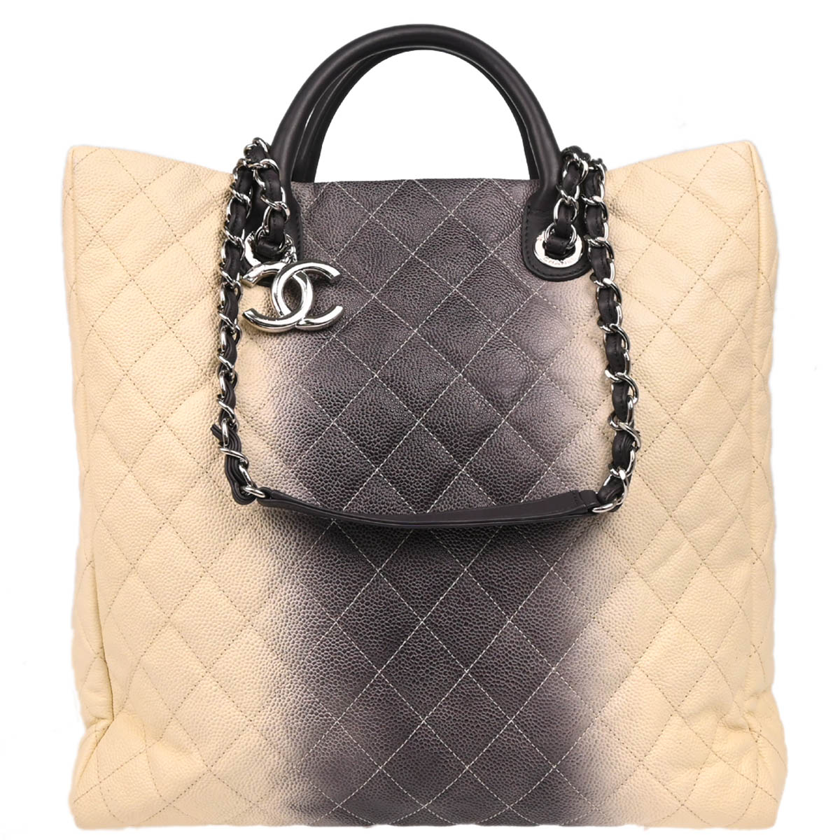Chanel 2012-2013 White Calfskin 2way Shopping Tote Bag
