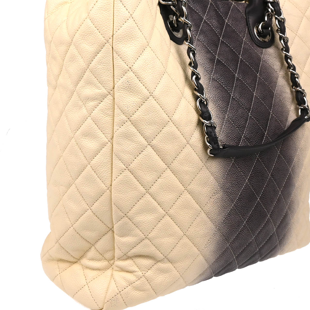 Chanel 2012-2013 White Calfskin 2way Shopping Tote Bag