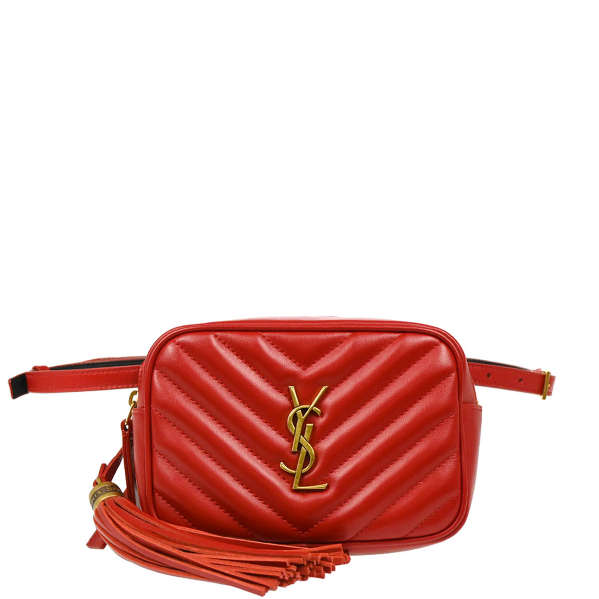 Saint Laurent Red Leather Waist Bum Bag