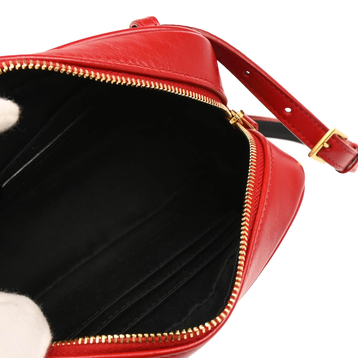 Saint Laurent Red Leather Waist Bum Bag