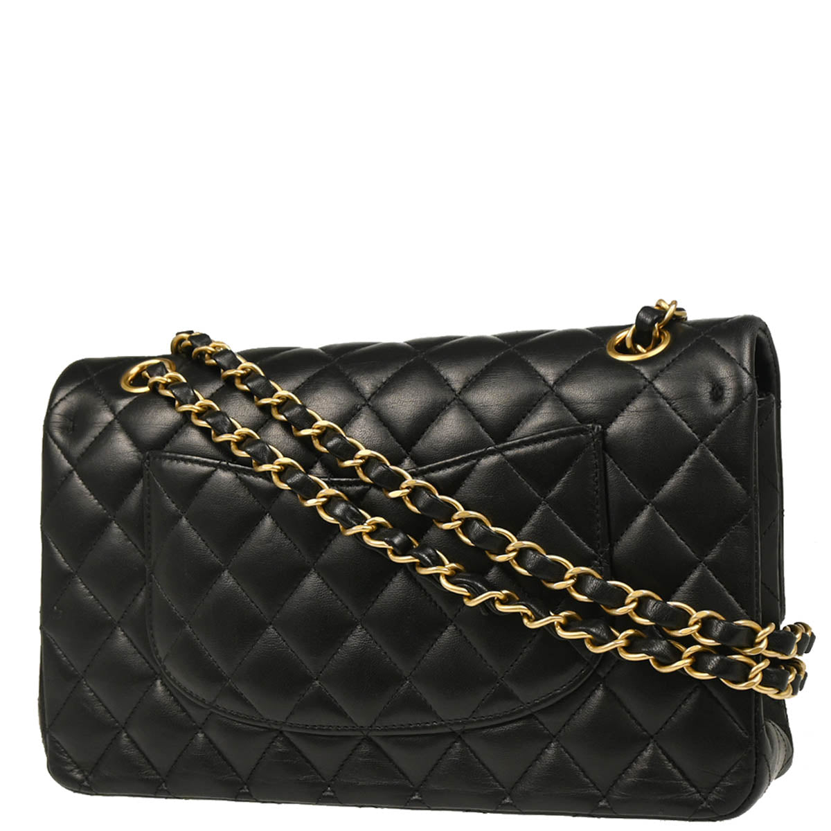 Chanel 2018-2019 Black Lambskin Medium Classic Double Flap Shoulder Bag