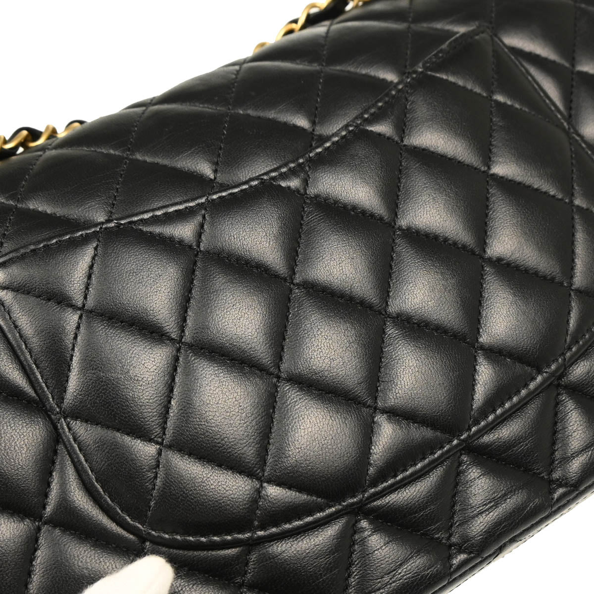 Chanel 2018-2019 Black Lambskin Medium Classic Double Flap Shoulder Bag