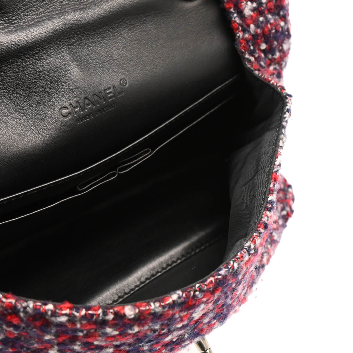 Chanel 2015-2016 Red Tweed Single Flap Shoulder Bag