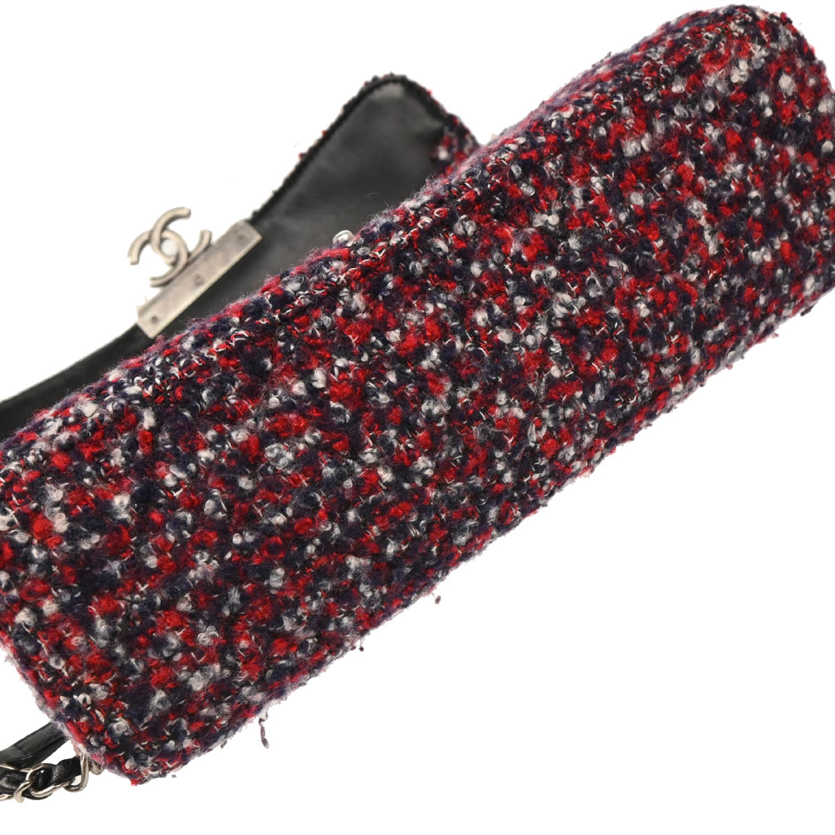 Chanel 2015-2016 Red Tweed Single Flap Shoulder Bag
