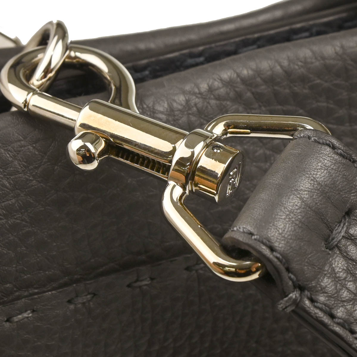 Fendi Gray Leather Peekaboo Fit 2way Shoulder Handbag