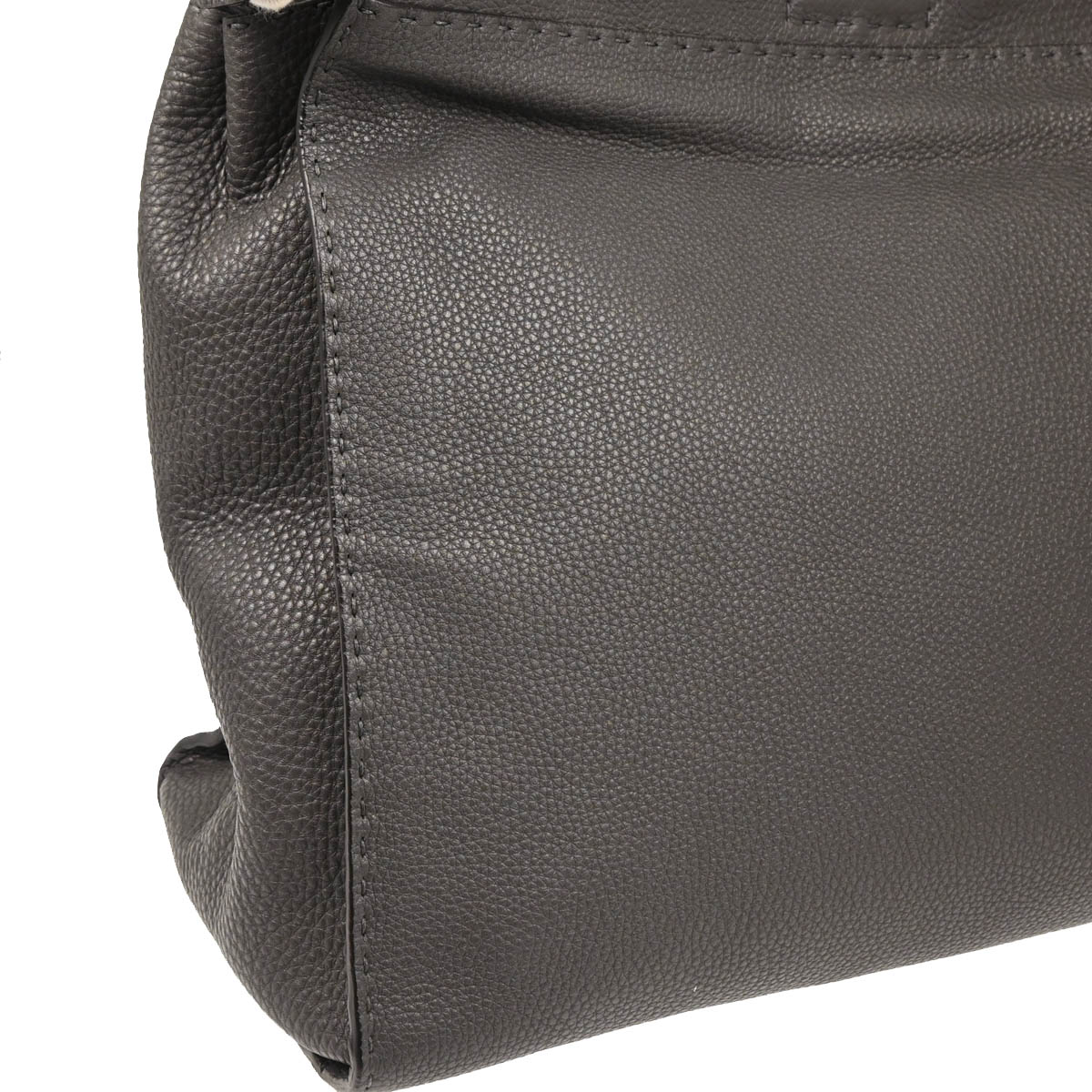 Fendi Gray Leather Peekaboo Fit 2way Shoulder Handbag