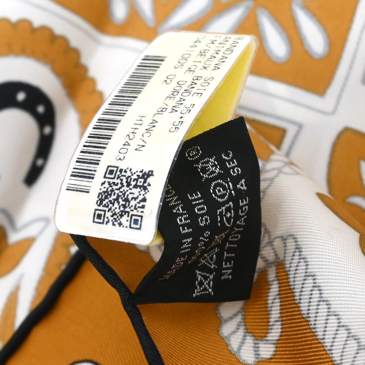 Hermes Scarf Bandana Carre 55 Animaux Paisley Brown Small Good