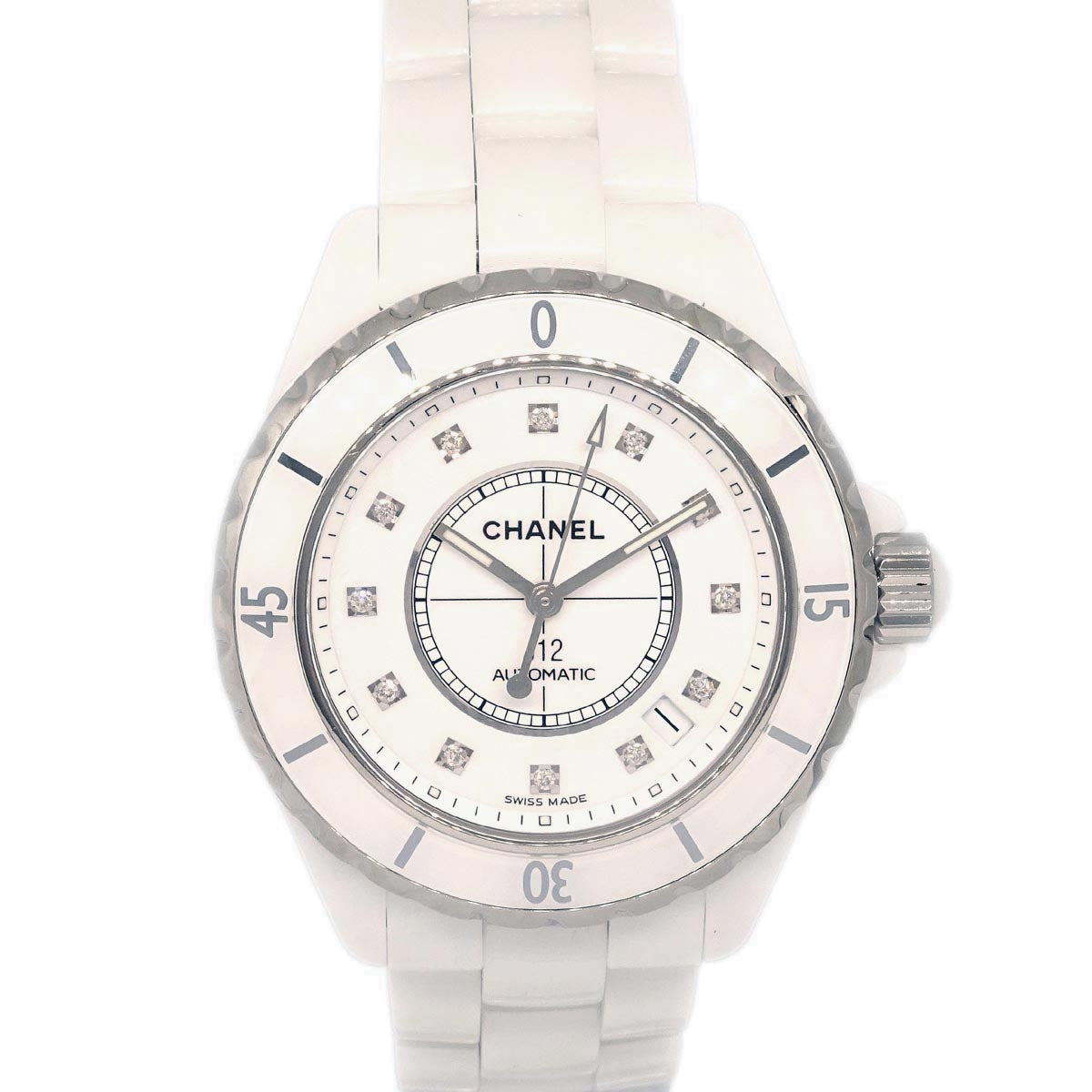 Chanel Ref.H1629 J12 39mm Self-winding Watch Ceramic SS Diamond