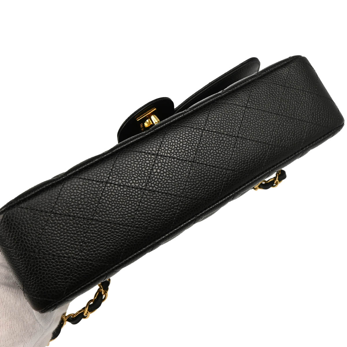 Chanel 2018-2019 Black Caviar Medium Classic Double Flap Shoulder Bag