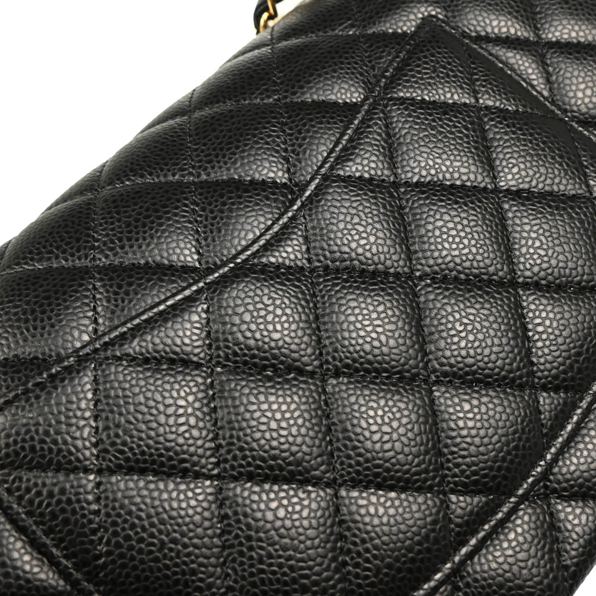 Chanel 2018-2019 Black Caviar Medium Classic Double Flap Shoulder Bag