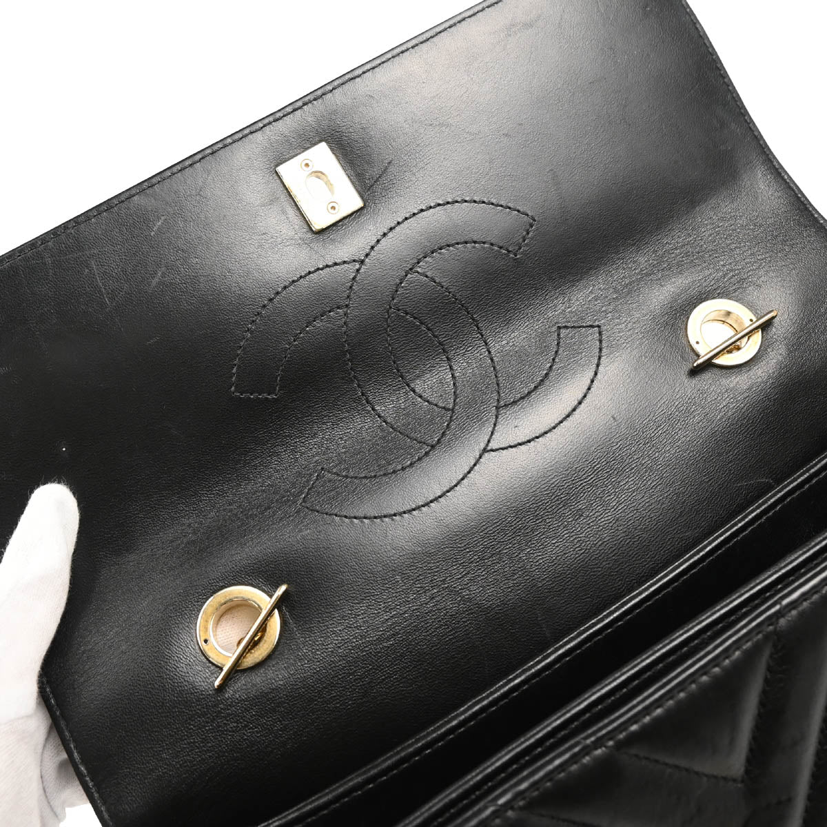 Chanel 2018 Black Lambskin Trendy Chevron 2way Shoulder Handbag