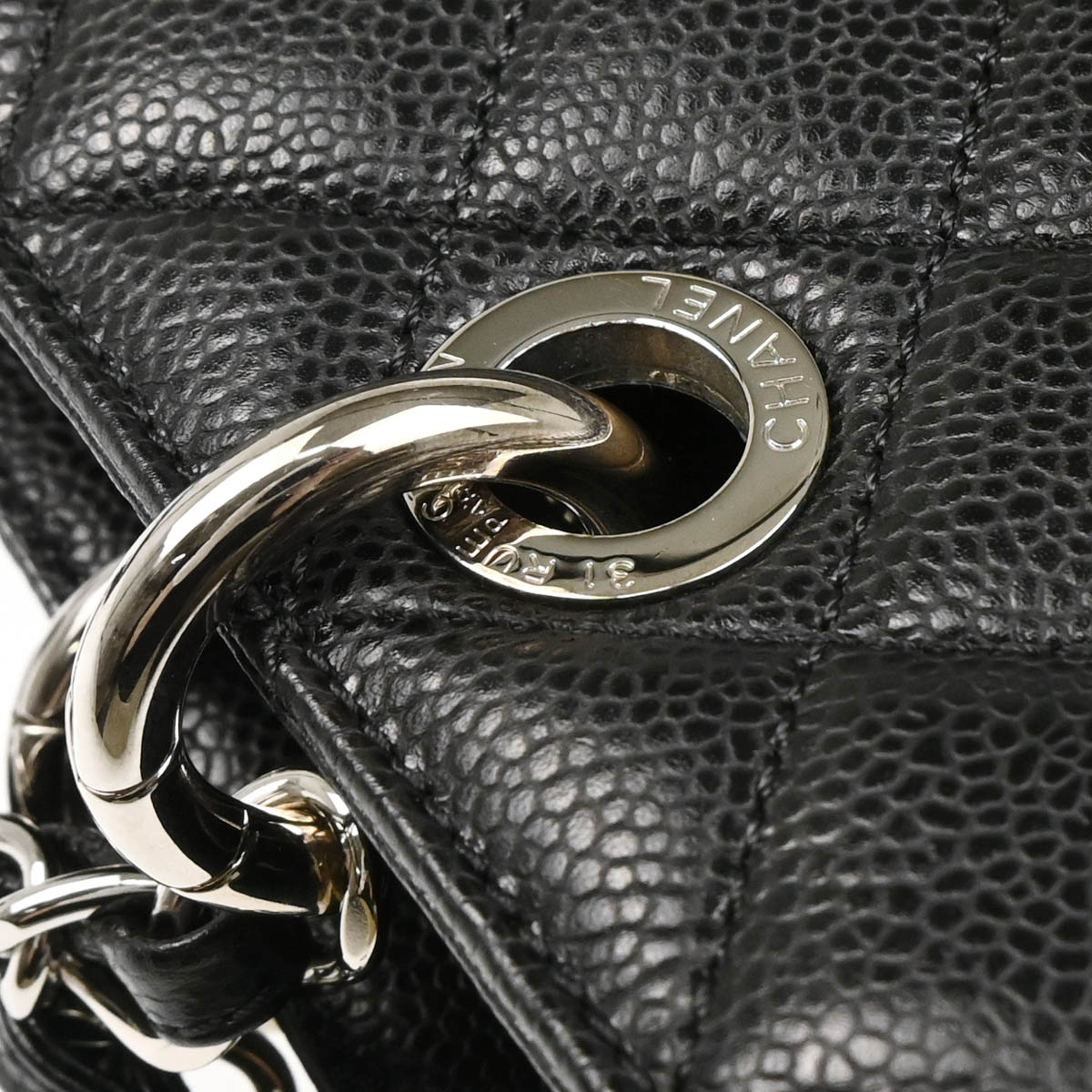 Chanel 2013-2014 Black Caviar Grand Shopping Tote GST Handbag