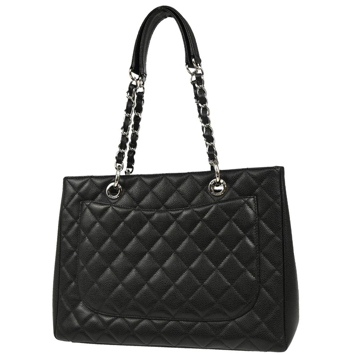 Chanel 2014 Black Caviar Grand Shopping Tote GST Handbag