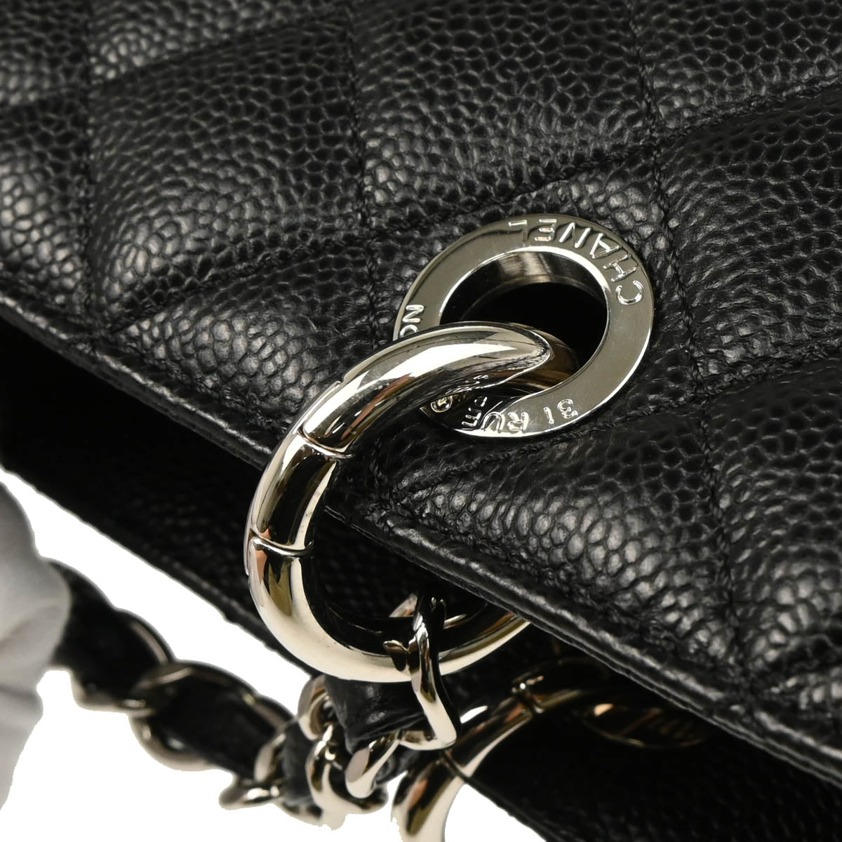 Chanel 2014 Black Caviar Grand Shopping Tote GST Handbag