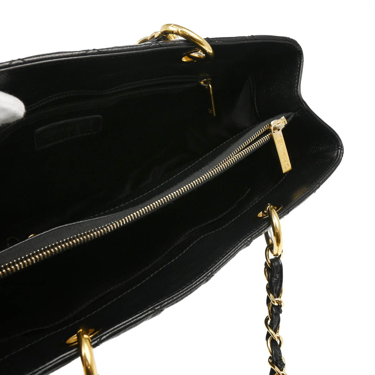 Chanel 2012 Black Caviar Grand Shopping Tote GST Handbag