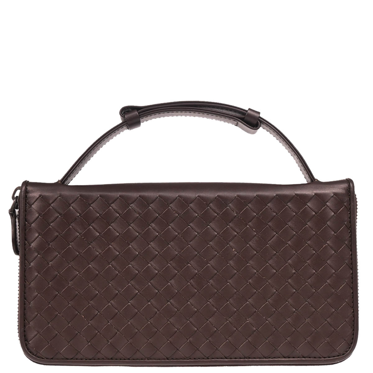 Bottega Veneta Brown Intrecciato Travel Wallet