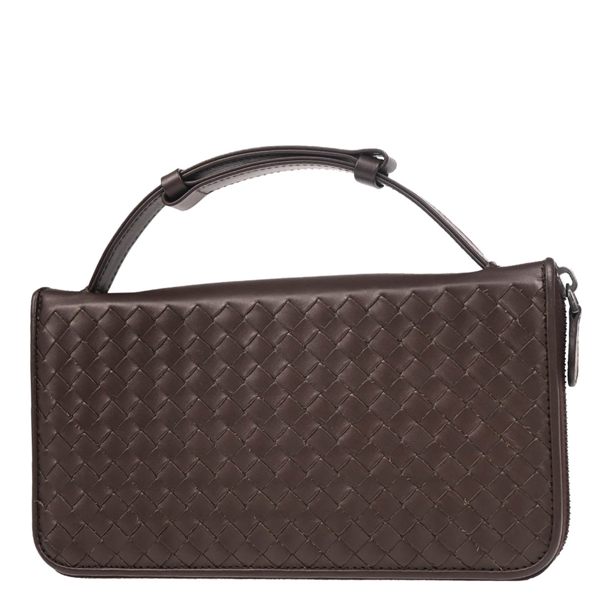 Bottega Veneta Brown Intrecciato Travel Wallet