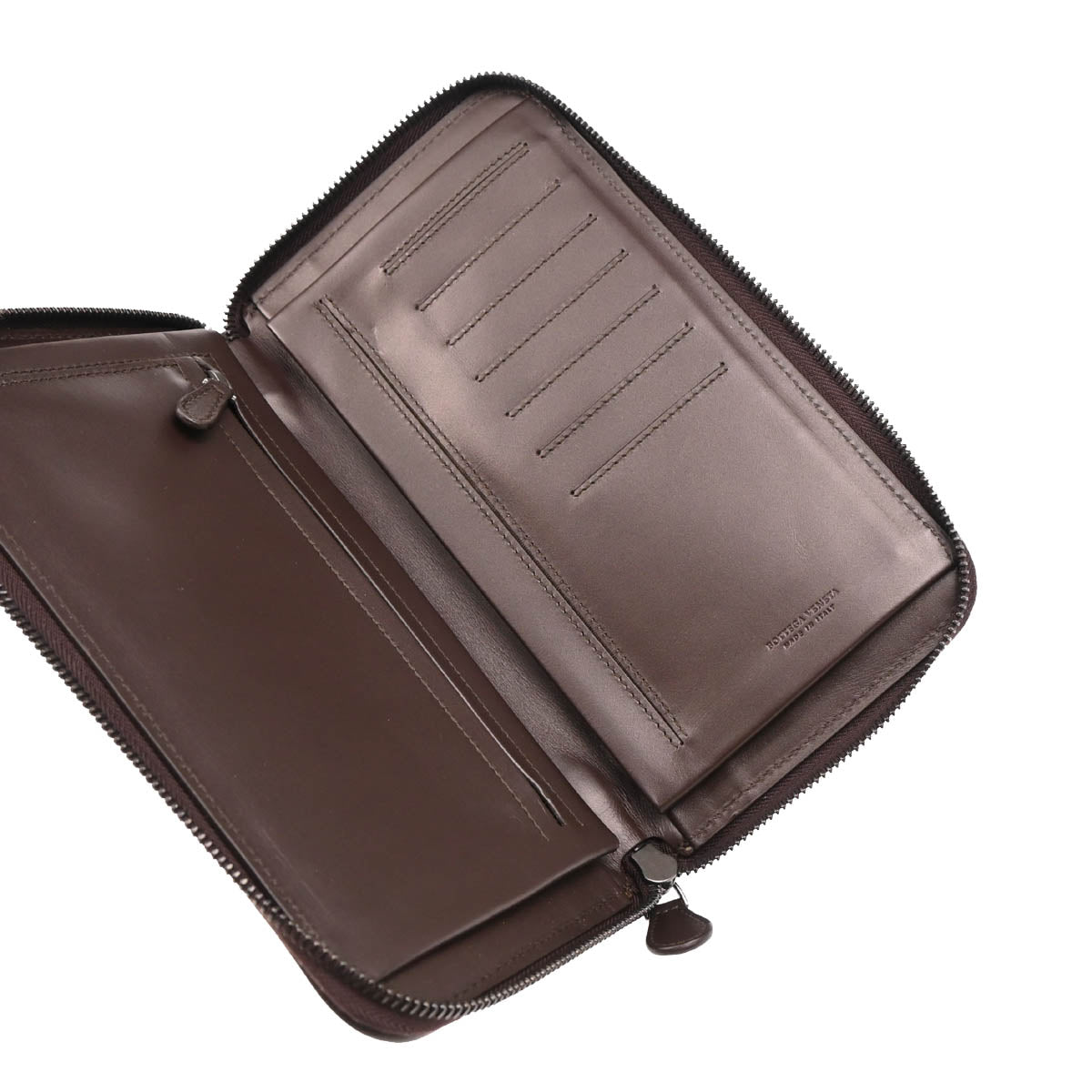 Bottega Veneta Brown Intrecciato Travel Wallet