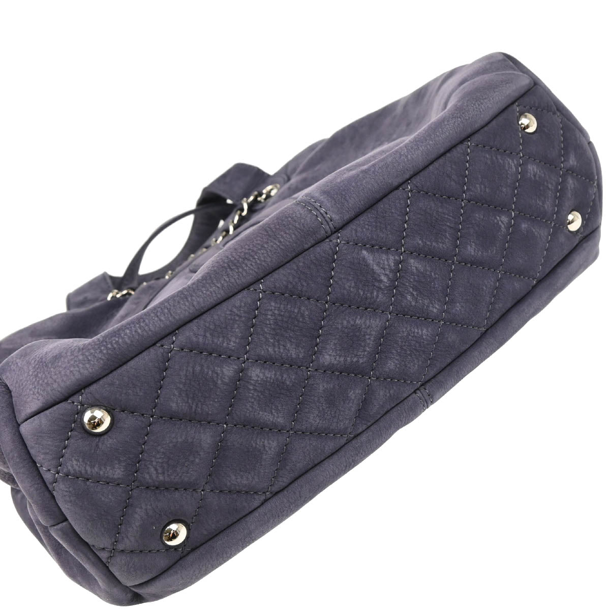 Chanel 2012-2013 Blue Gray Suede Trianon Tote Handbag