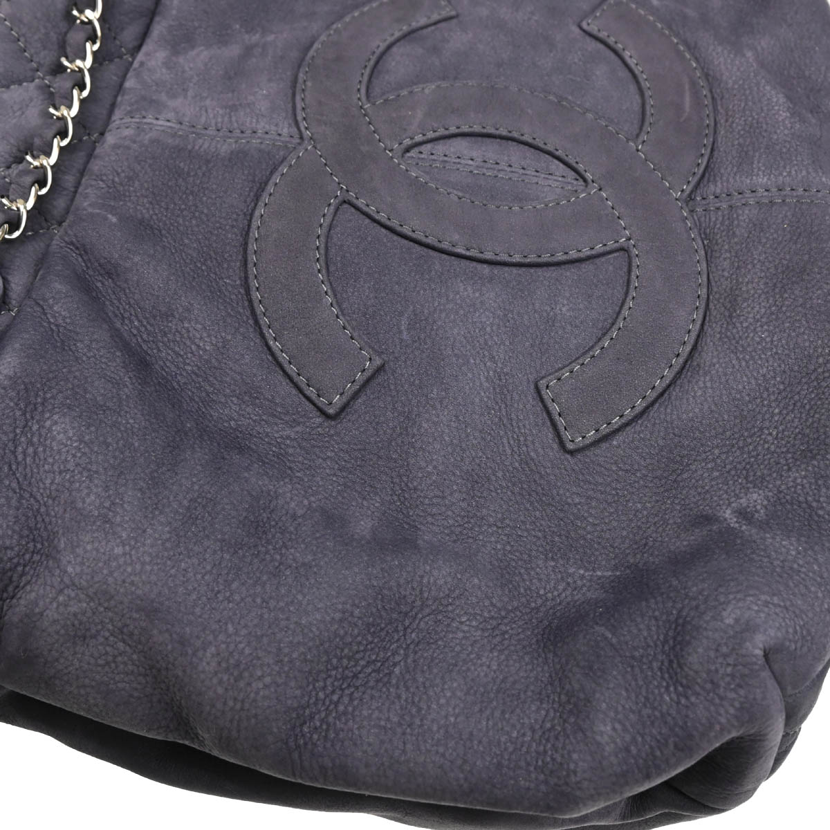 Chanel 2012-2013 Blue Gray Suede Trianon Tote Handbag