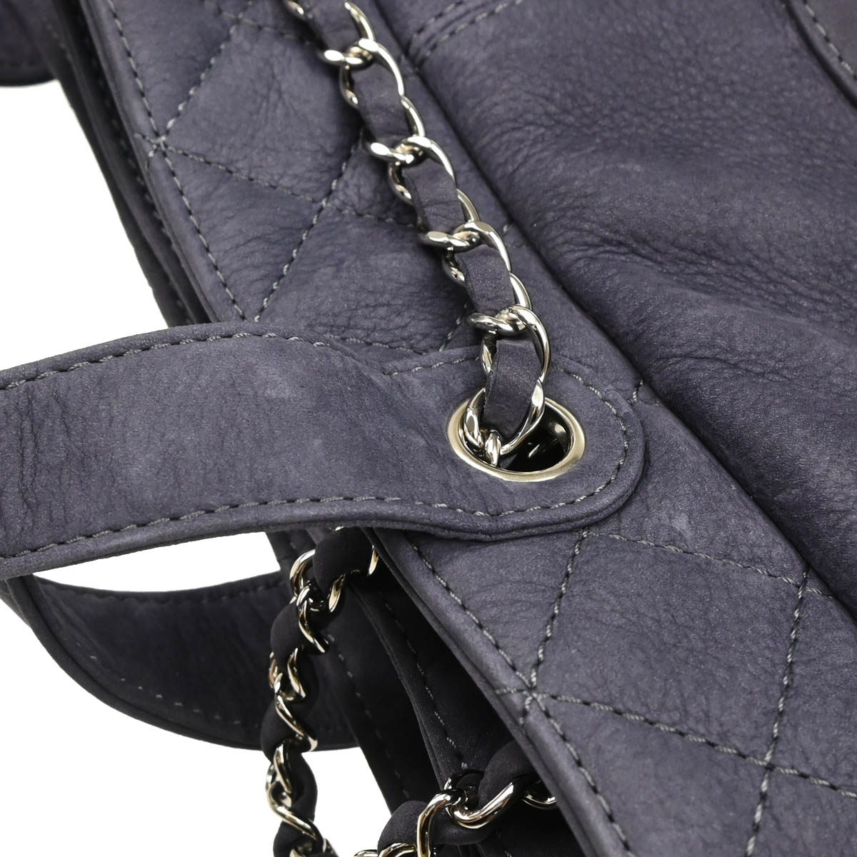 Chanel 2012-2013 Blue Gray Suede Trianon Tote Handbag
