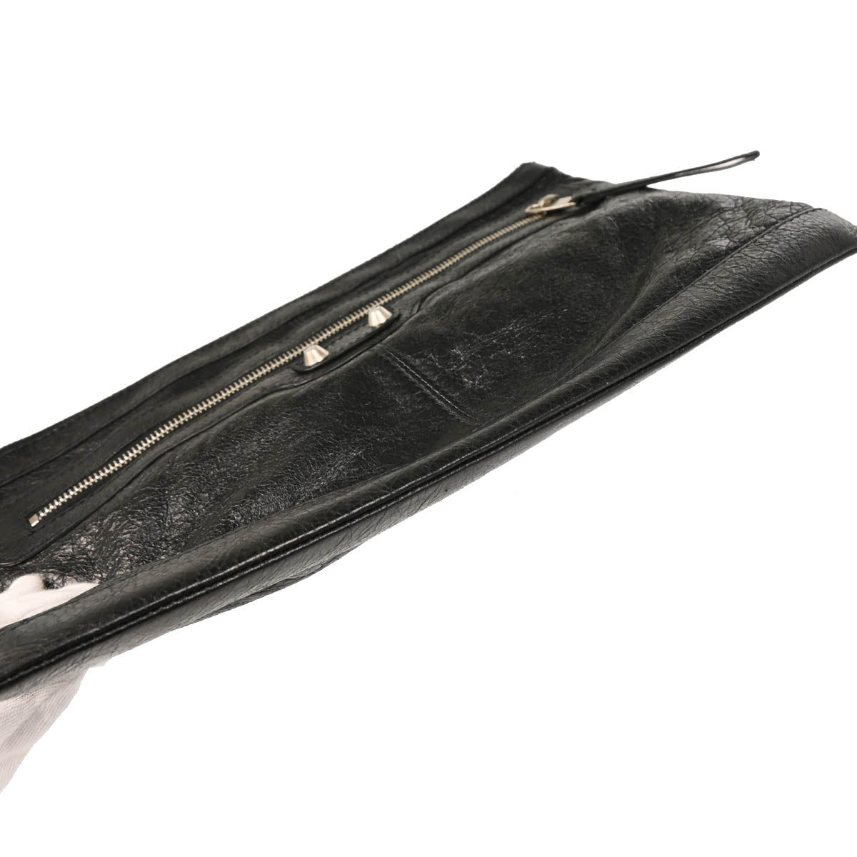 Balenciaga Black Lambskin Clip M Clutch Bag