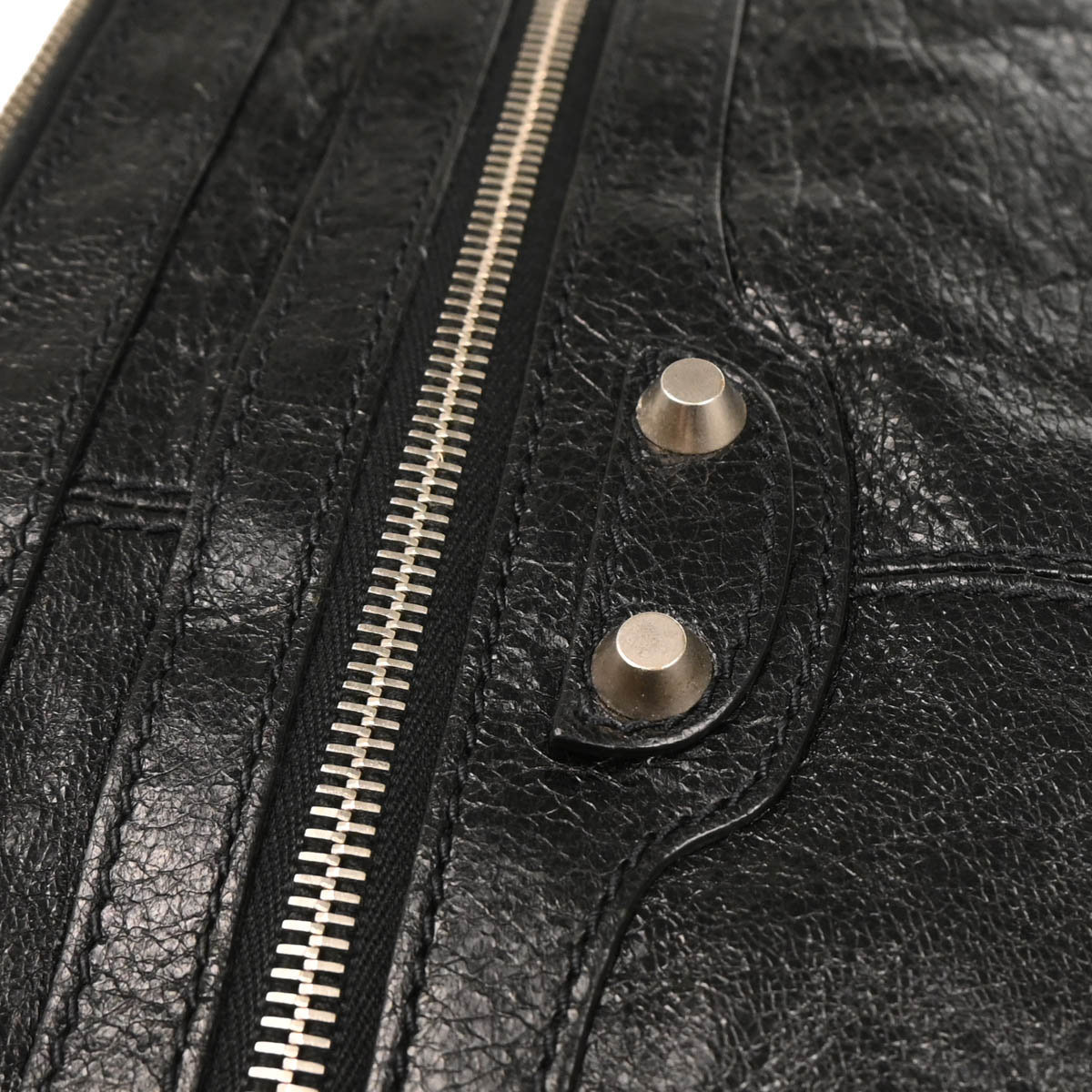Balenciaga Black Lambskin Clip M Clutch Bag