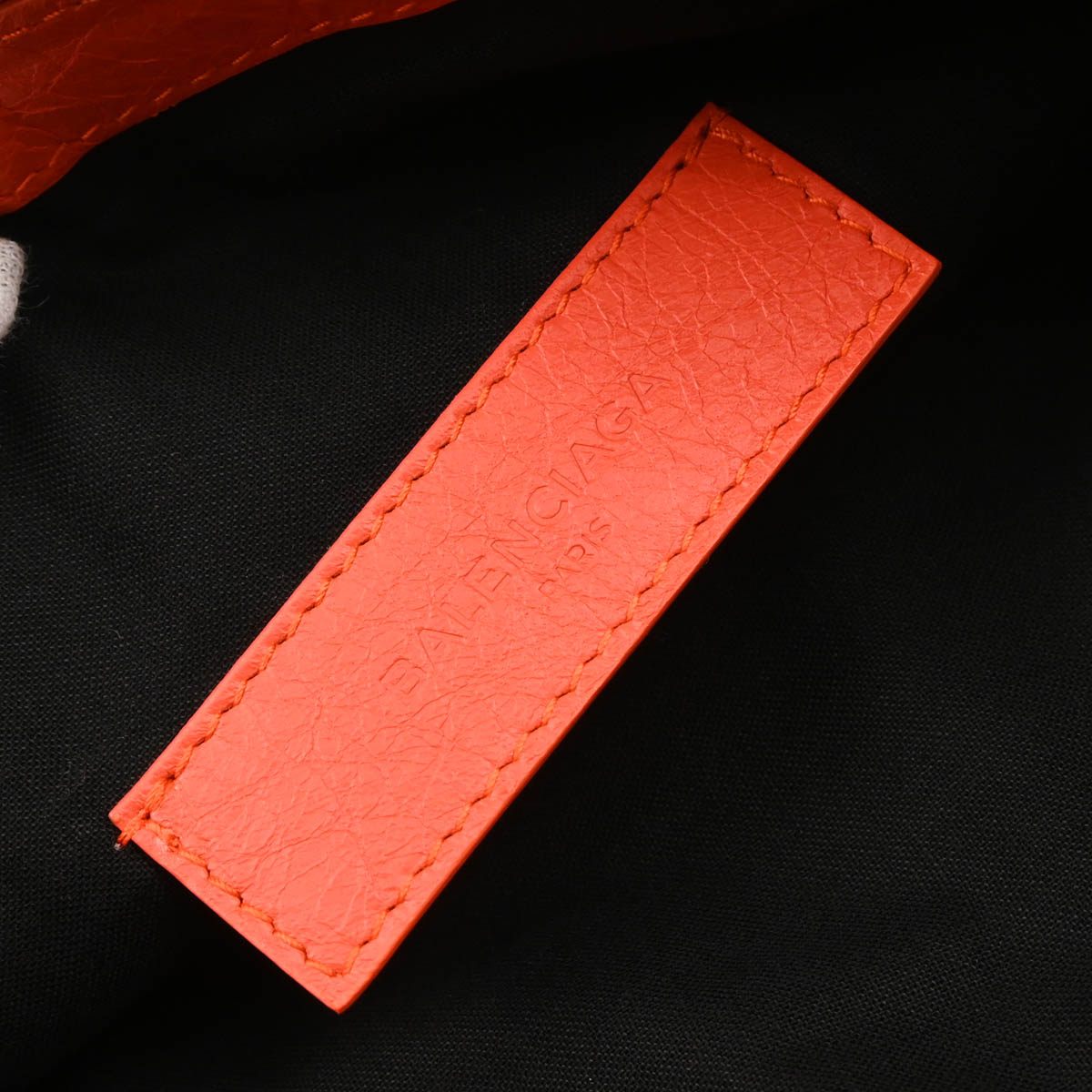 Balenciaga Orange Lambskin Clip M Clutch Bag