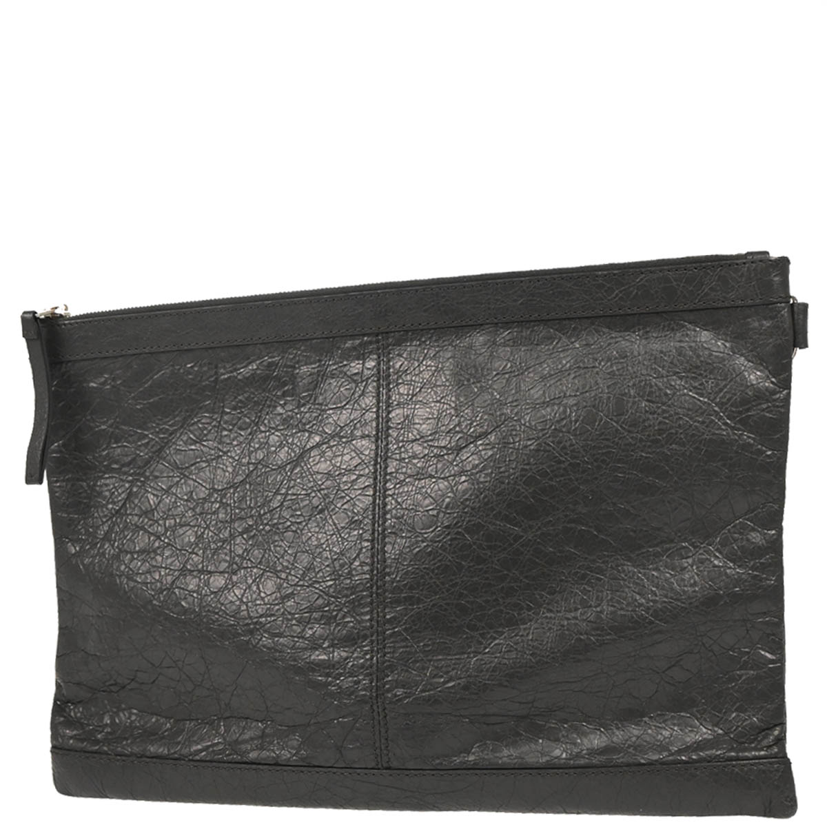 Balenciaga Gray Lambskin Clip L Clutch Bag