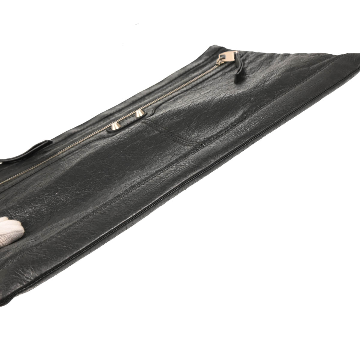 Balenciaga Gray Lambskin Clip L Clutch Bag