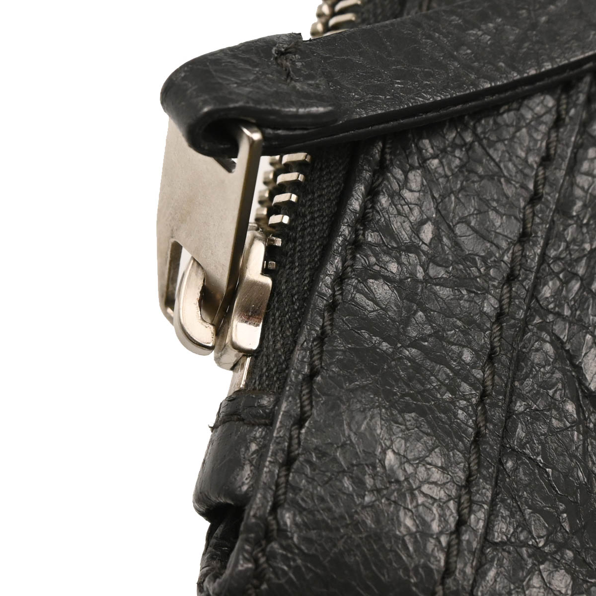 Balenciaga Gray Lambskin Clip L Clutch Bag