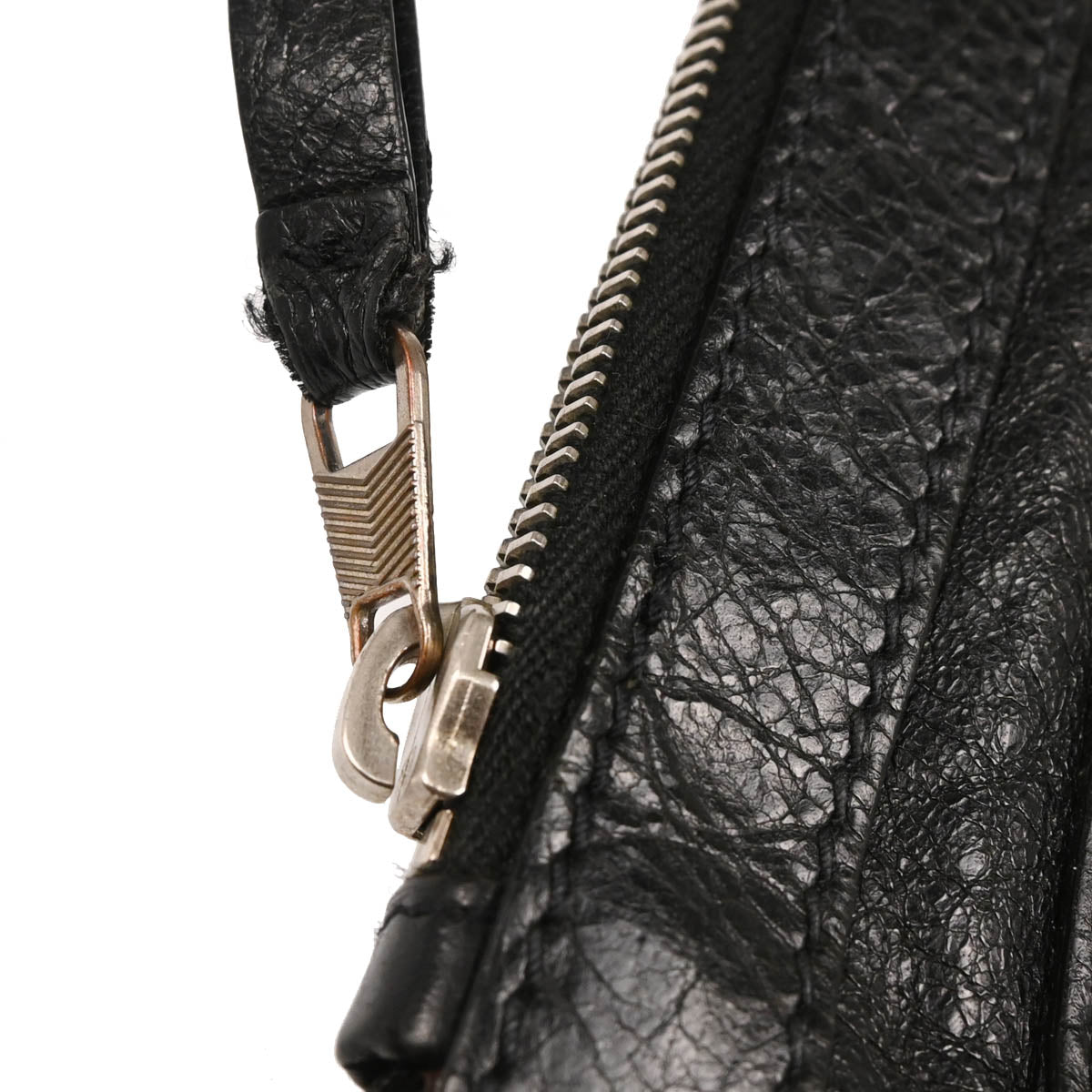 Balenciaga Black Leather Clip M Clutch Bag