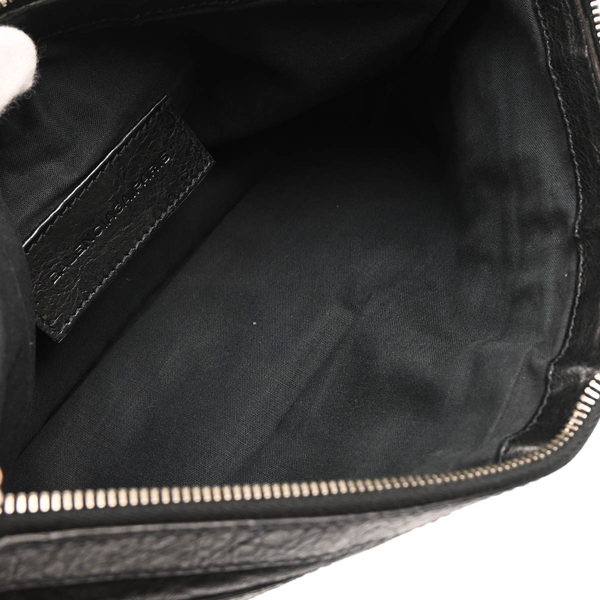 Balenciaga Black Leather Clip M Clutch Bag