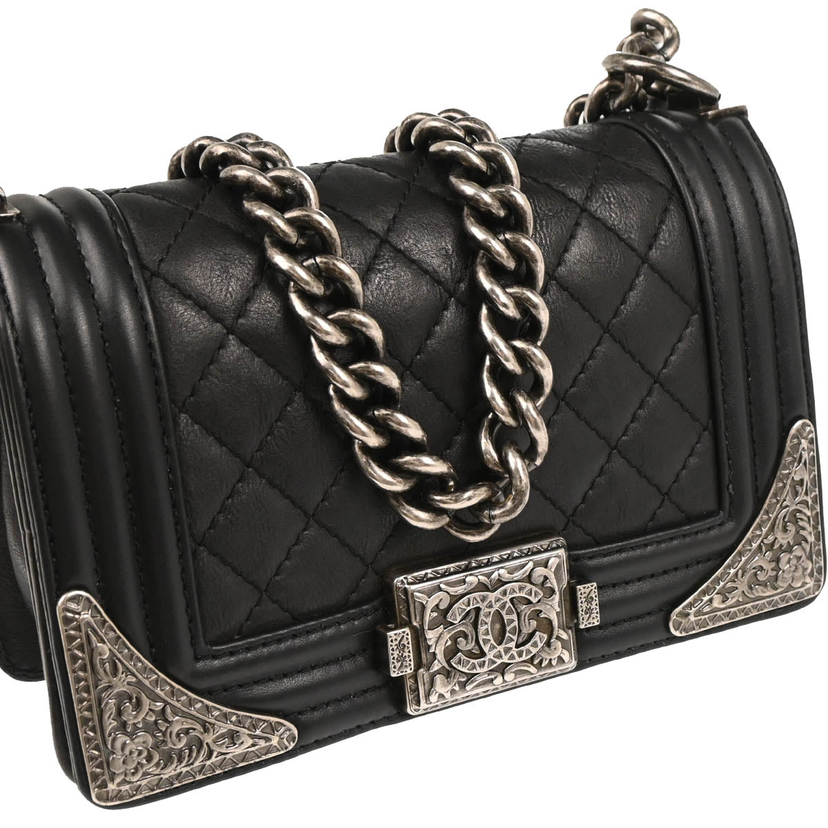 Boy Chanel 2014 Black Calfskin Small Chain Shoulder Bag