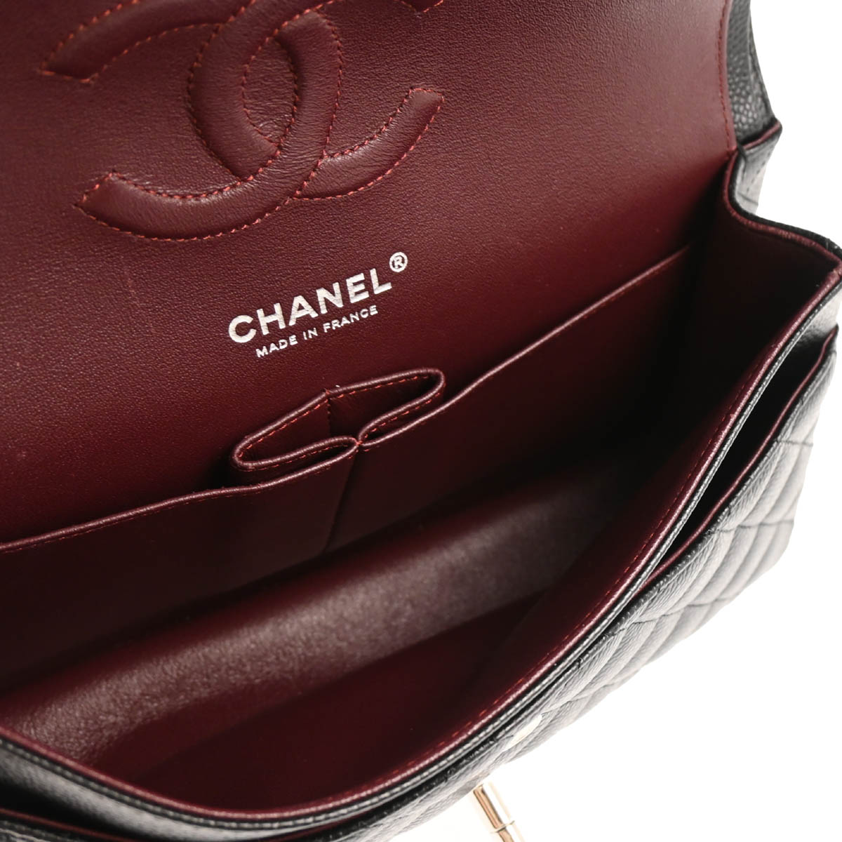 Chanel 2018-2019 Black Caviar Medium Classic Double Flap Shoulder Bag