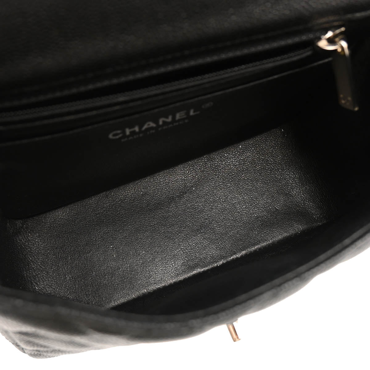 Chanel 2018-2019 Black Caviar Mini Classic Square Flap Bag 17