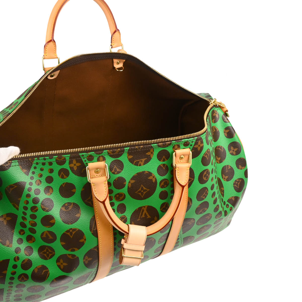 Louis Vuitton 2012 Pumpkin Dot Keepall Bandouliere 55 Duffle 2way Handbag M40696