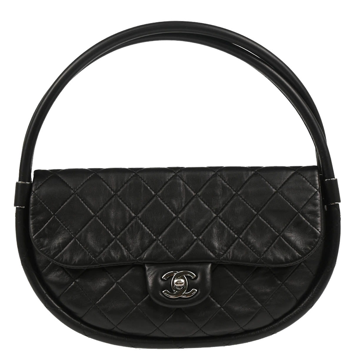 Chanel 2013-2014 Black Lambskin Medium Hula Hoop Handbag