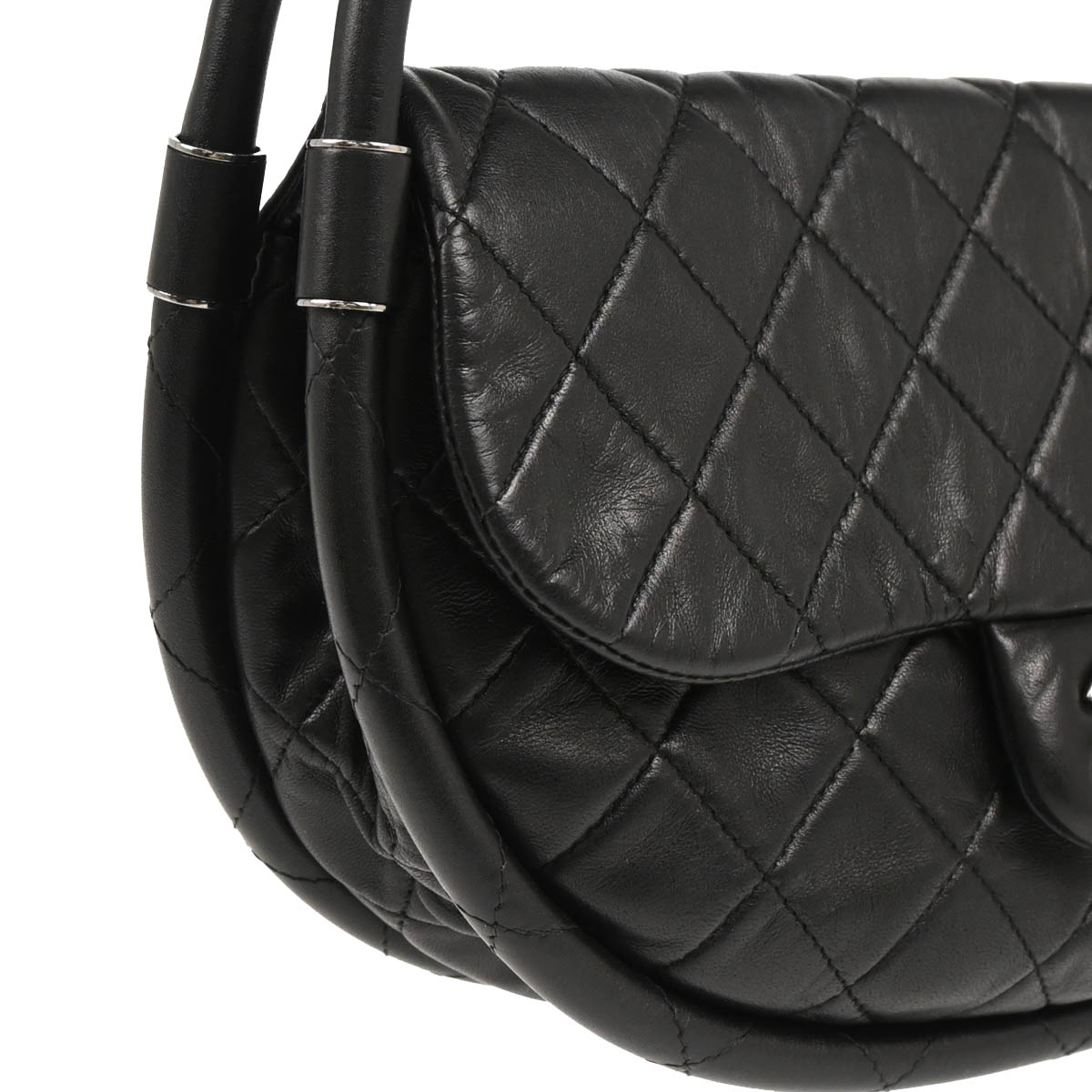 Chanel 2013-2014 Black Lambskin Medium Hula Hoop Handbag
