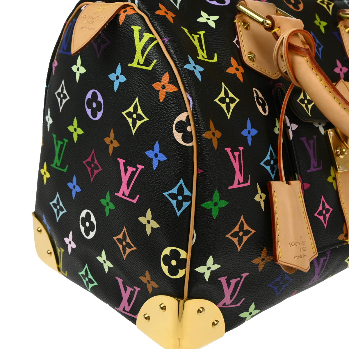 Louis Vuitton 2011 Black Monogram Multicolor Speedy 30 Handbag M92642