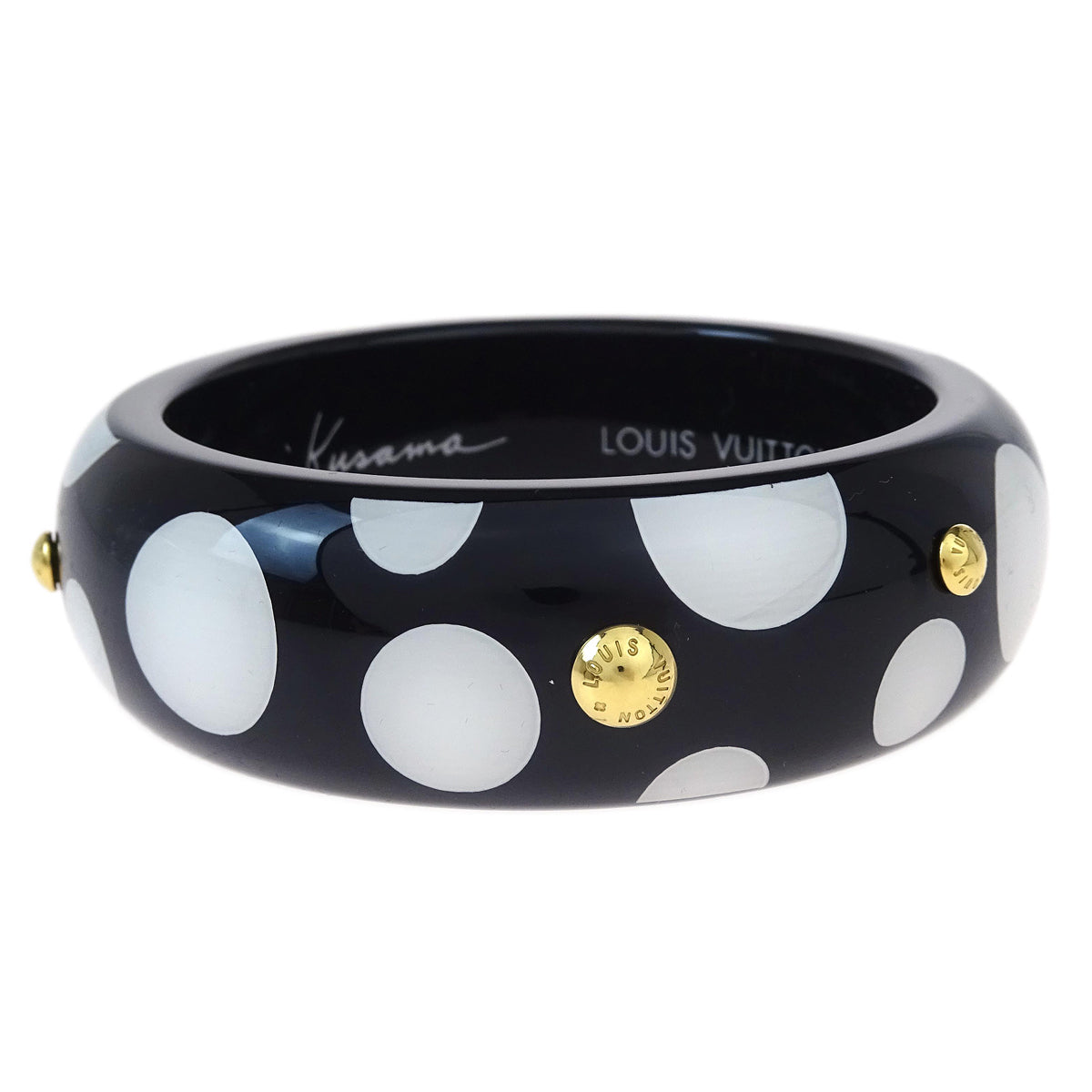 Louis Vuitton Black Brasle Dot Infinity GM Bangle M66681