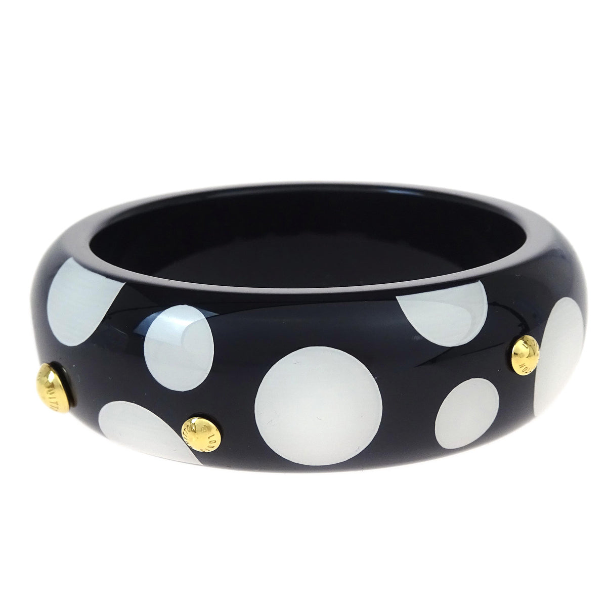 Louis Vuitton Black Brasle Dot Infinity GM Bangle M66681