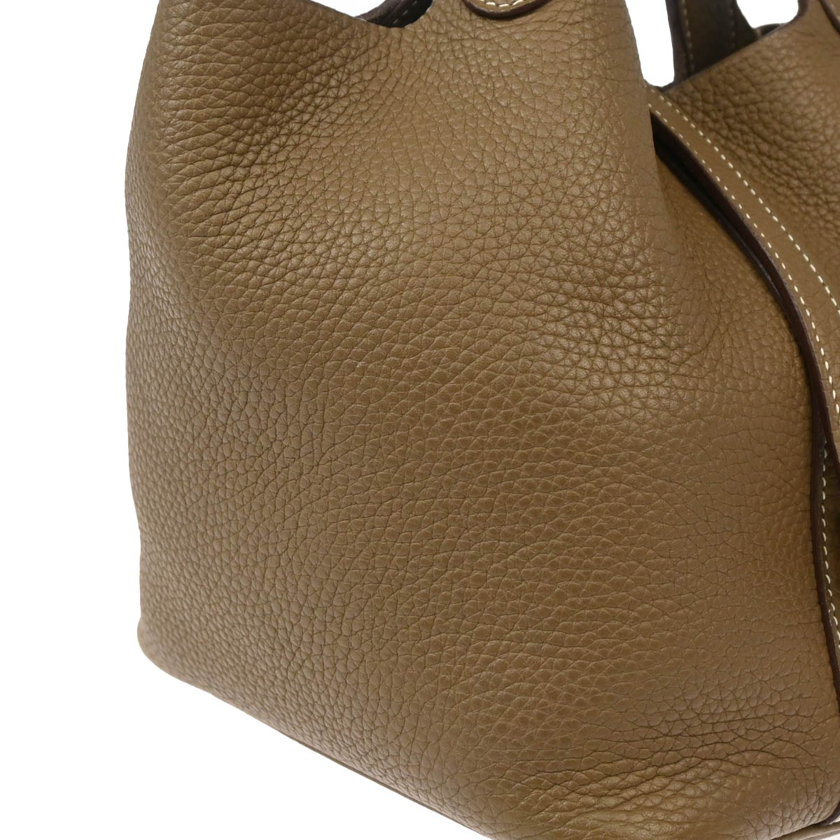 Hermes 2018 Etoupe Taurillon Clemence Picotin Lock 18 PM Handbag