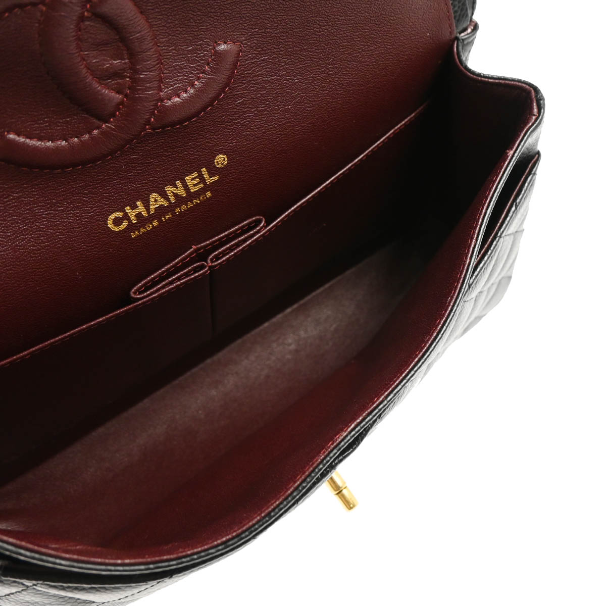 Chanel 2016-2017 Black Caviar Medium Classic Double Flap Shoulder Bag