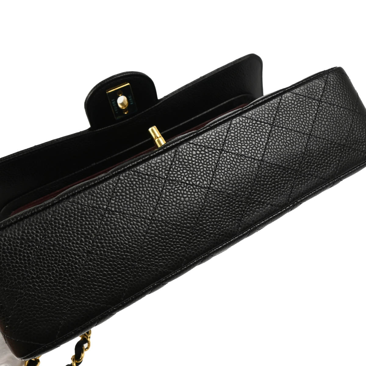 Chanel 2016-2017 Black Caviar Medium Classic Double Flap Shoulder Bag
