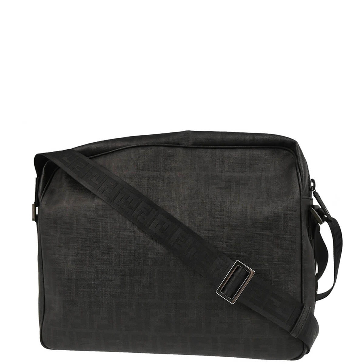 Fendi Black Zucca Messenger Bag