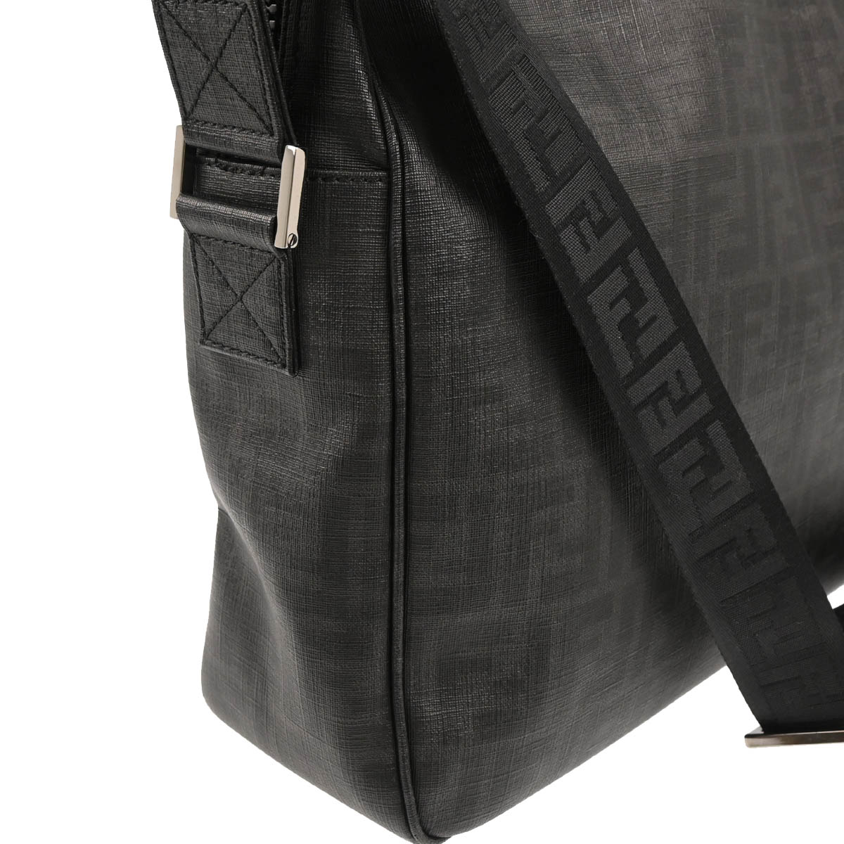 Fendi Black Zucca Messenger Bag