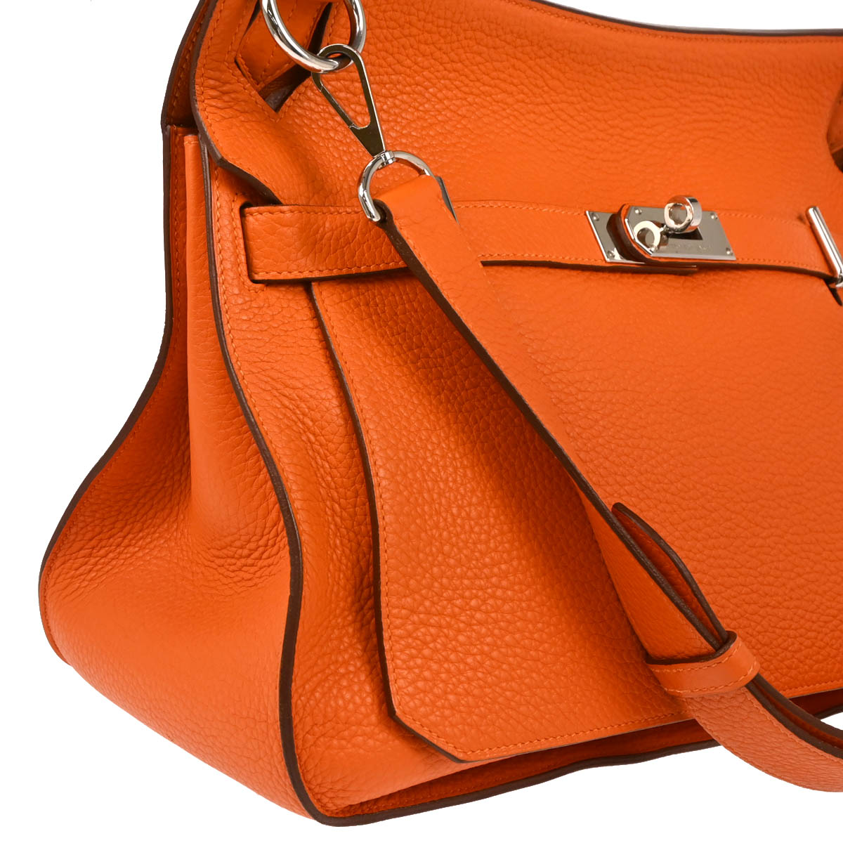 Hermes Orange Taurillon Clemence Jypsiere 34 Shoulder Bag