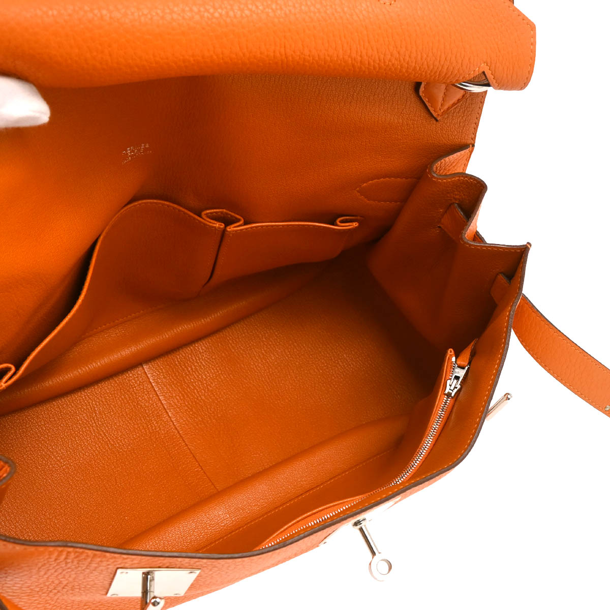 Hermes Orange Taurillon Clemence Jypsiere 34 Shoulder Bag