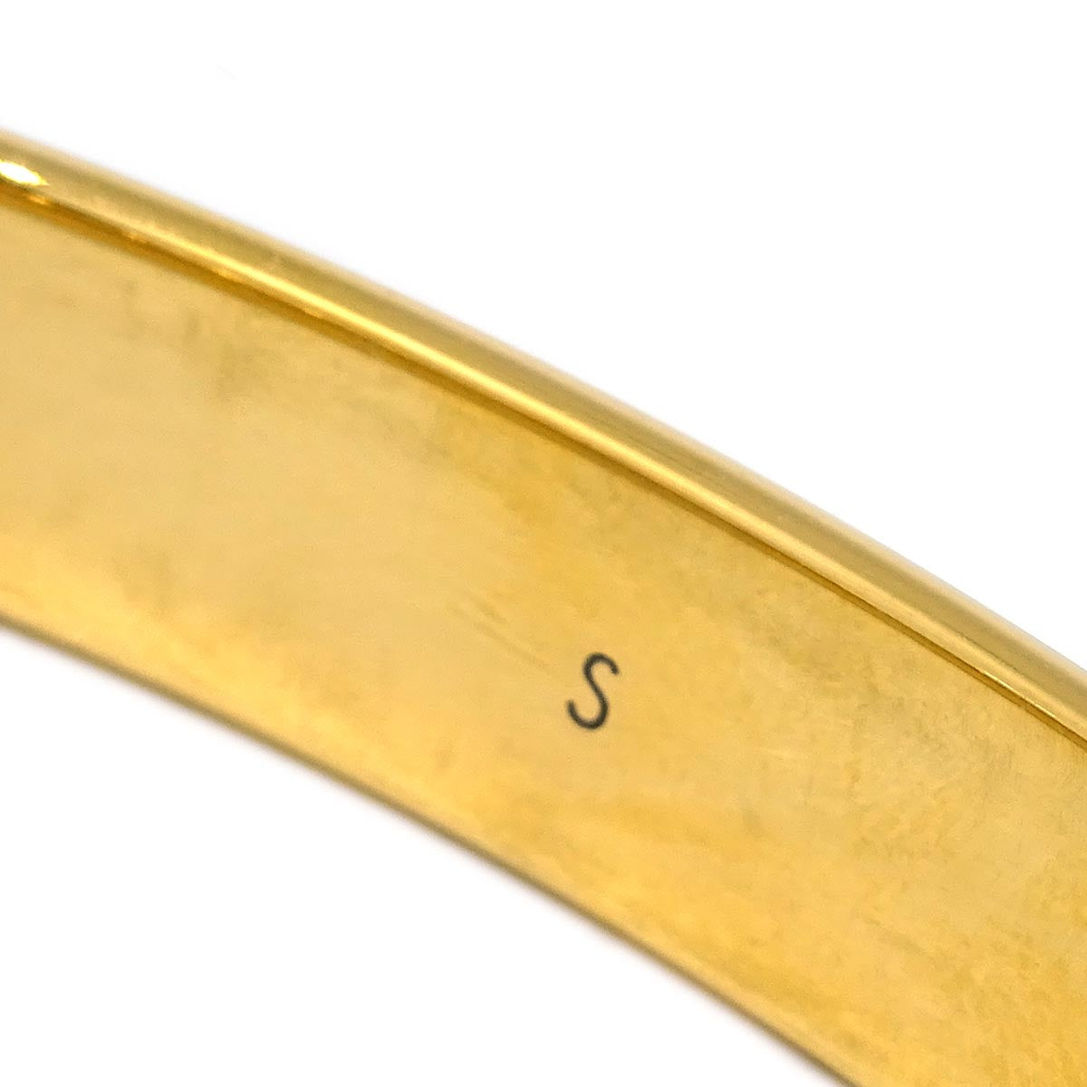 Louis Vuitton Gold Nanogram Cuff Bracelet Bangle M00251 #S